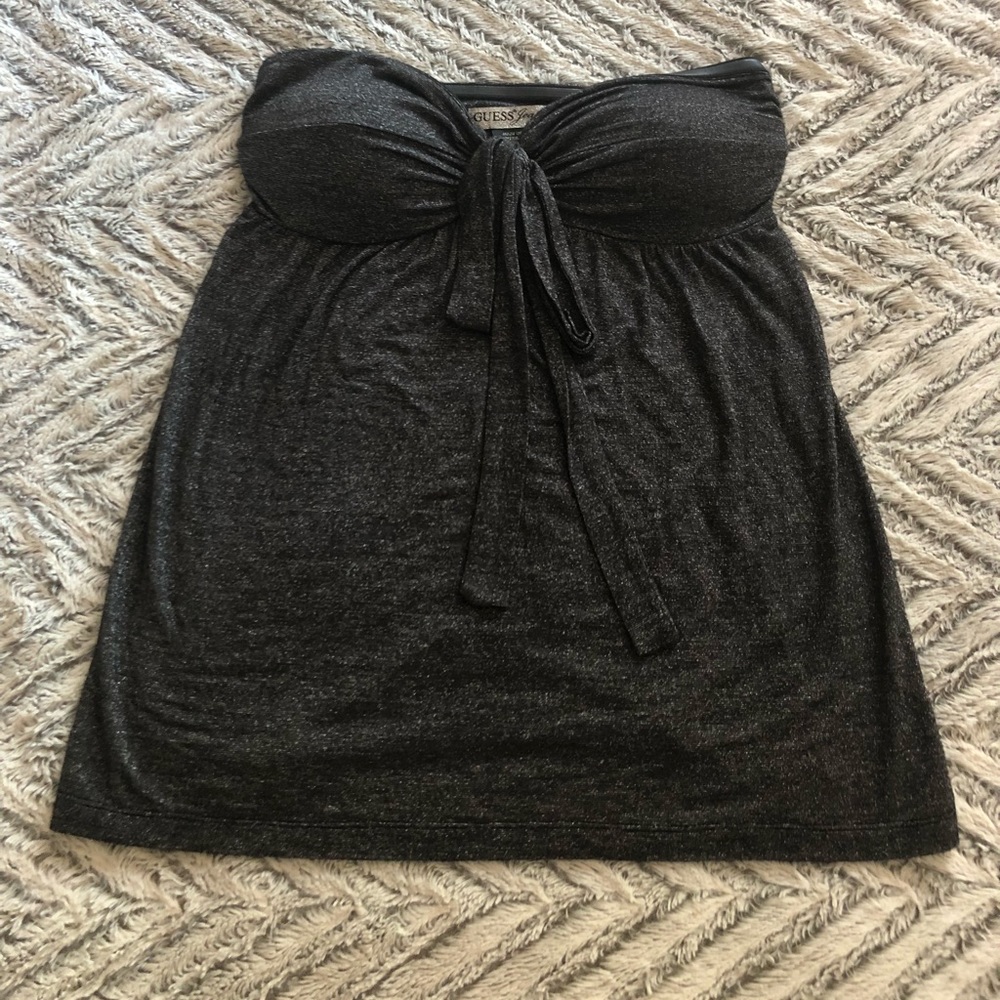 💍Guess strapless silver sparkle top💍